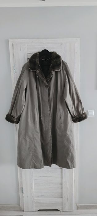 Długi Zimowy Płaszcz W Stylu Vintage Futerko •Jolipel By Girmes• r.46