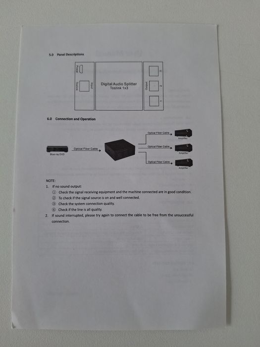 Switch para 3 saídas Digital Óptica