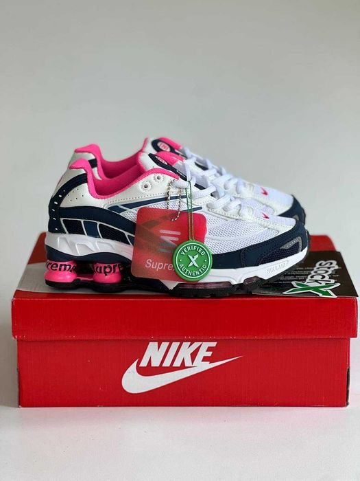 Женские кроссовки Nike Shox Ride 2 SP x Supreme White/Blue/Pink. 36-41