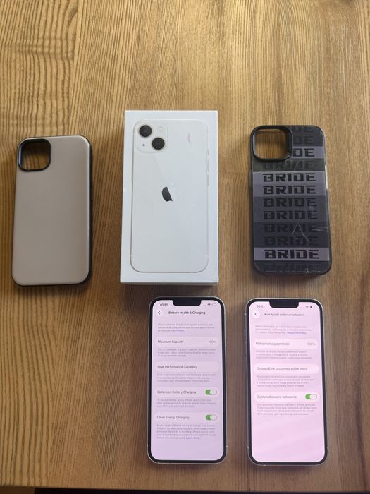 2x iPhone 13 128gb bialy 100%