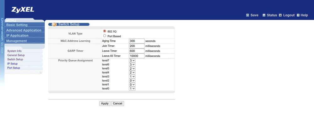 Przełącznik Sieciowy Switch Zarządzalny ZYXEL GS-2024 24 Porty Gigabit