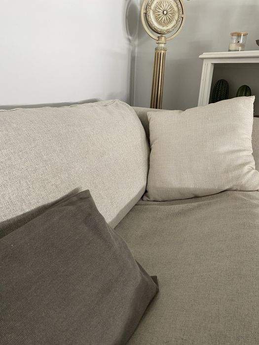 Sofá Ikea bege e cinzento