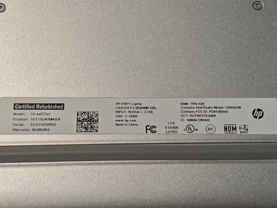 Ультрабук HP ENVY 13-ad173cl refurbished. I7-8550U, 4K touch IPS