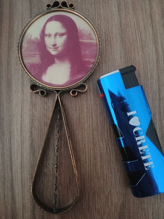 Unikatowe Lusterko Ręczne Vintage - Mona Lisa - Retro / Kolekcjonerskie
