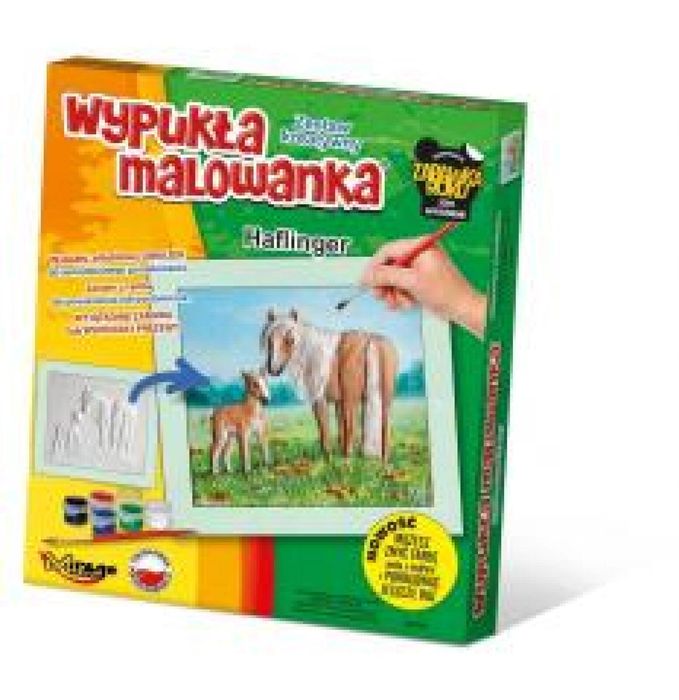 Wypukła malowanka Konie - Haflinger pudełko,225x195x30 mm
