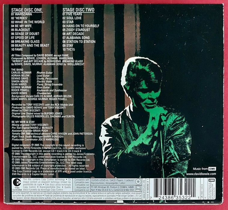 2 CDs David Bowie STAGE