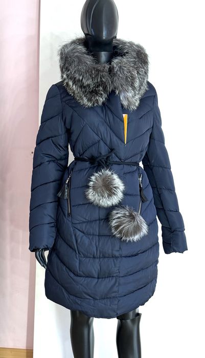 Sale!! Жіночий пуховик з натуральним хутром 42 44 46 пальто