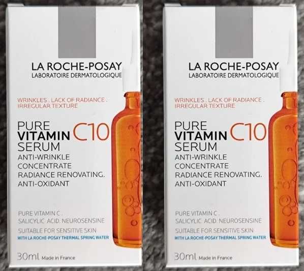 2x Serum Pure Vitamin C10 Z Wit C La Roche-Posay 2x30ML Nowe 30ML