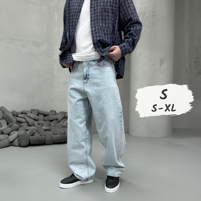 Джинси чоловічі широкі, baggy jeans, штани баггі реп | Джинсы широкие мужские, штаны багги, джынсы беги 90 х rap sk8 | Розмір S