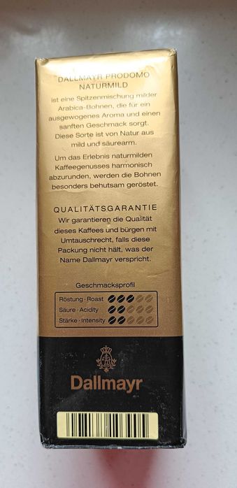 Kawa mielona Dallmayr 500 g Naturmild. 100% arabica.