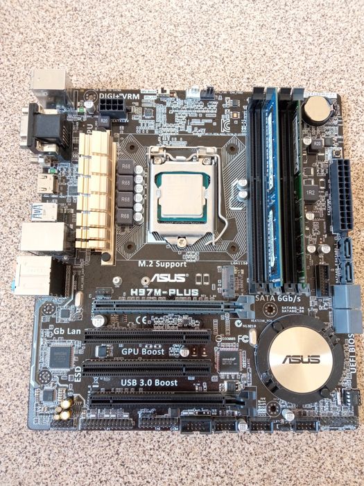 Комплект на s1150 (ASUS H97M-Plus, I7 4770K, 16 GB DDR3 1600 2x8GB)