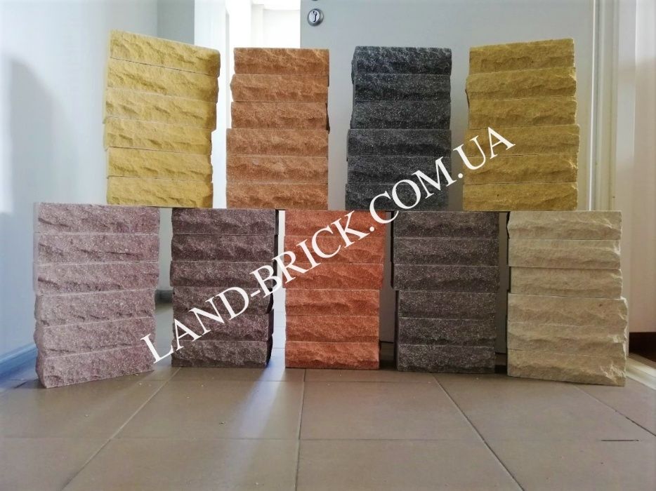 Облицовочный кирпич LAND BRICK рваный скала, для забора, ФАГОТ, ЦЕГЛА ...