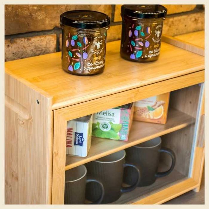 Chlebak bambusowy pojemnik żywność przyprawy półka szafka do kuchni