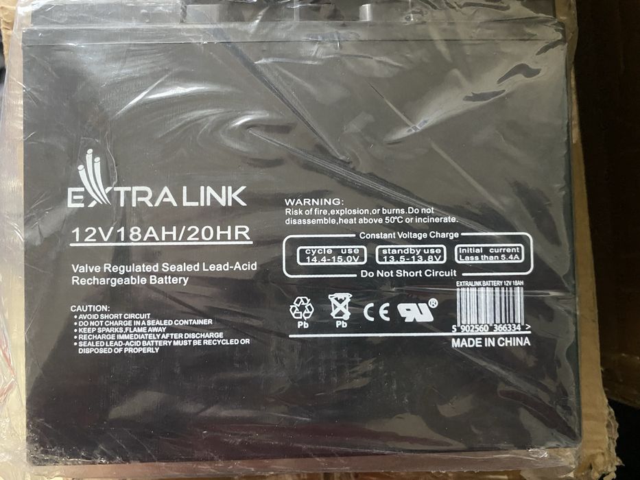 Акумулятор agm ExtraLink 12v 18ah Новий для дбж/ups