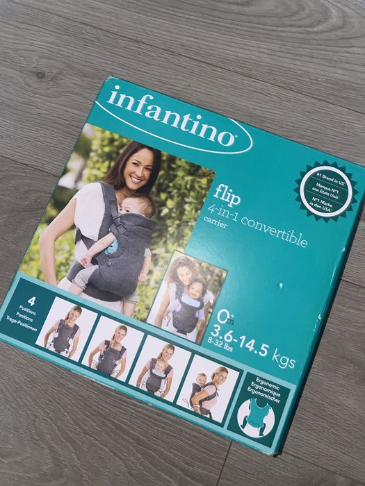Ергономічний рюкзак-переноска Infantino Flip 4-in-1 у сірому кольорі