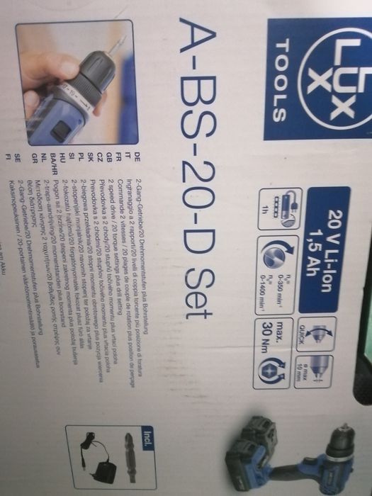 2x wkrętarka 20v zestaw z 2 bateriami i ładowarka