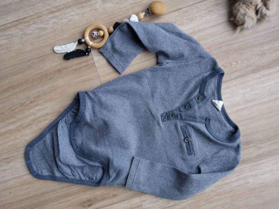 Body niebieskie w paski H&M rozmiar 80