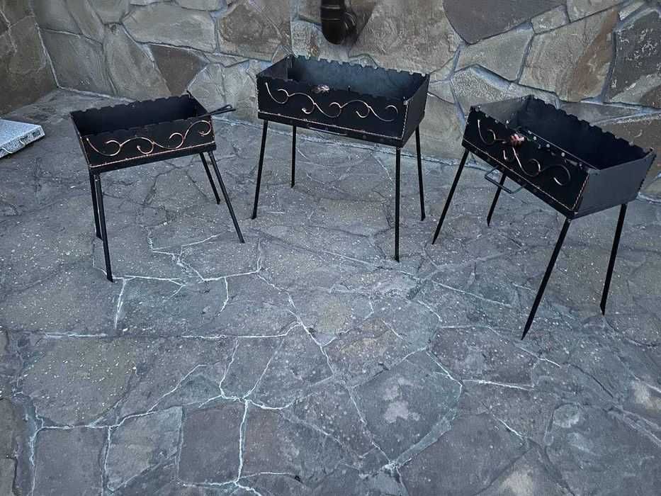 Кований мангал складаний на 6◾️8◾️10◾️12шампурів +чохол совок кочерга