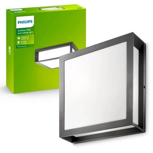 philips lampa ogrodowa zewnętrzna led plafon sufitowy skies e27 antracyt
