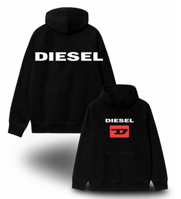 Худи Diesel Logo унисекс дизель кофта толстовка лонгслив черная