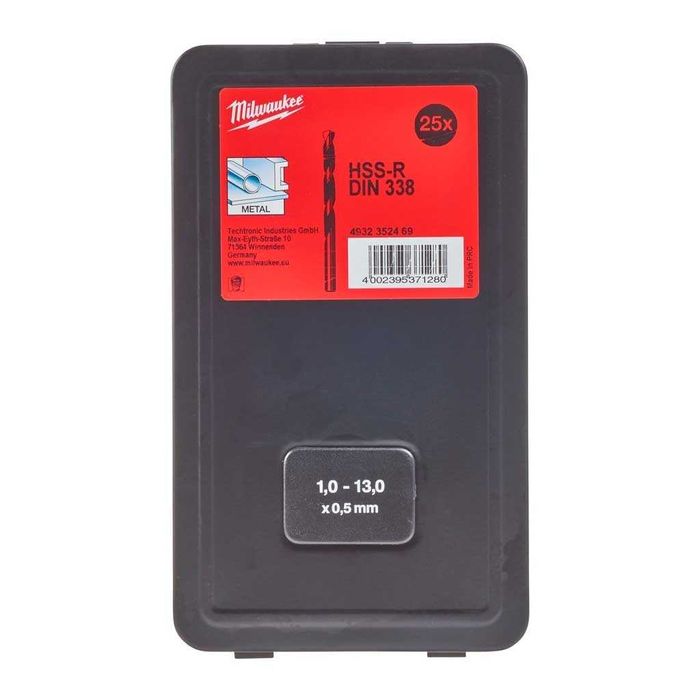 Набір свердл по металу DIN338 HSS-R Milwaukee 19 шт / 25 шт