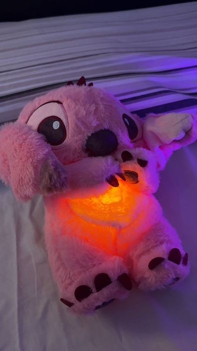 Мʼяка іграшка нічник Веселий Стіч з функцією дихання