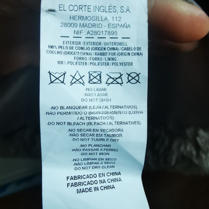 Casaco em pele de coelho