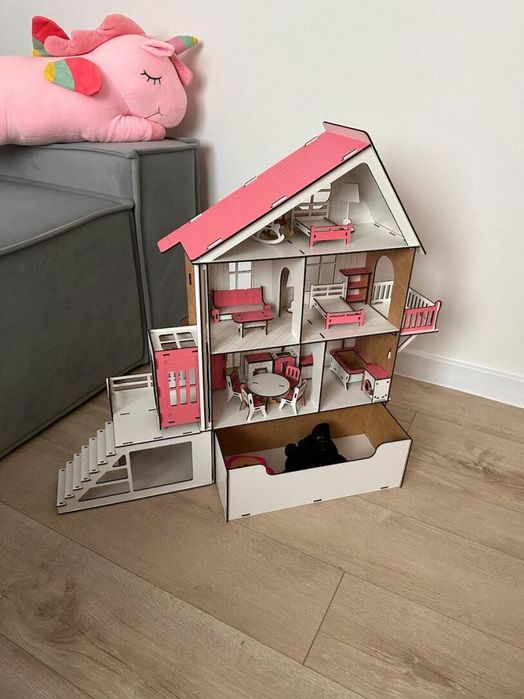 Ляльковий будиночок Дитячий деревяний будинок для ляльки ‼️З МЕБЛЯМИ‼️