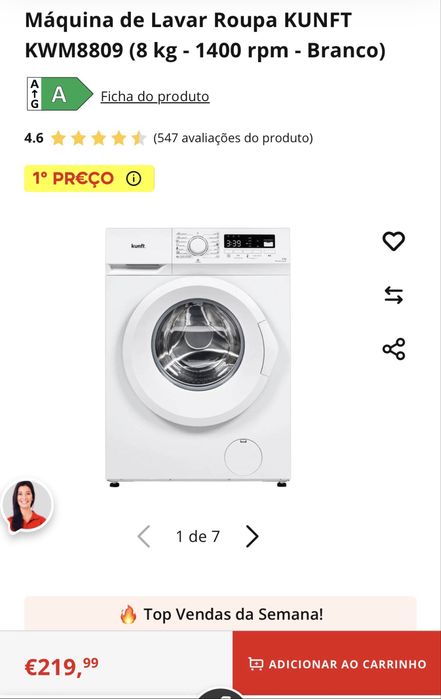 Máquina lavar roupa KUNFT