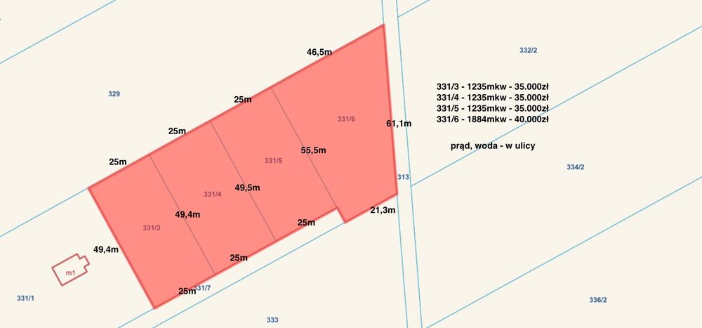 Surowe - działki pod zabudowę - prąd i woda - Widok 2