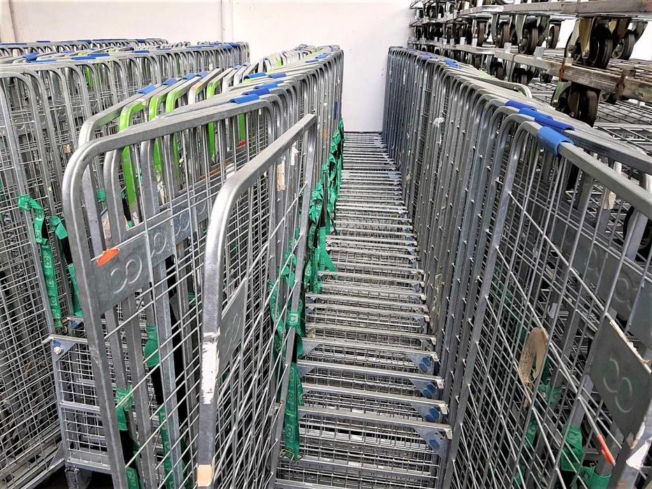 Wózek Magazynowy Transportowy Kurierski Gniazdowy Siatkowy Platforma