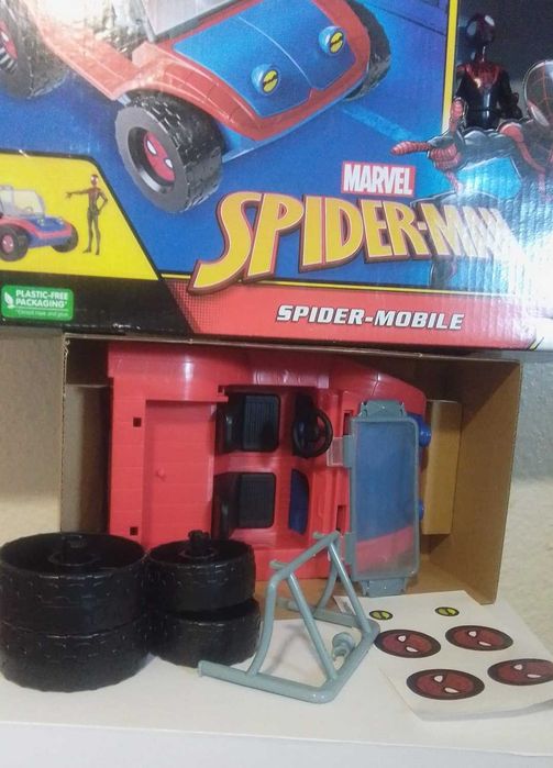 Marvel Spider-Man Spider-Mobile com figura Miles Morales | NOVO