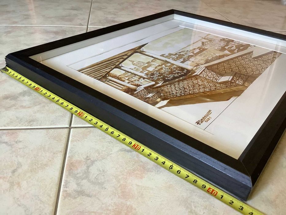 Quadro pintado a café