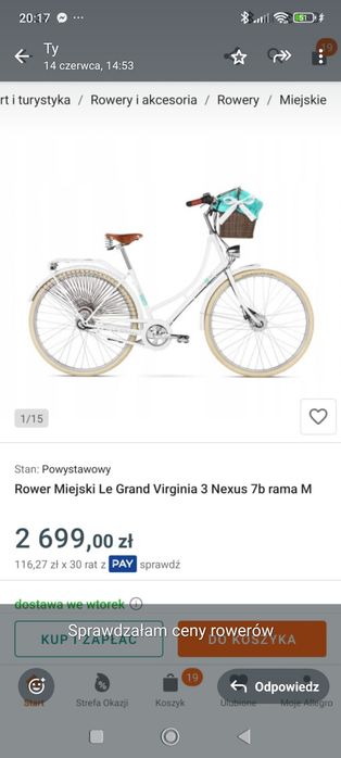 Damski Rower Virginia 3 rama L