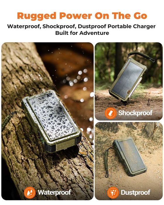 Power bank , павер банк  20 000mah з сонячною панелю та динамо машинкою