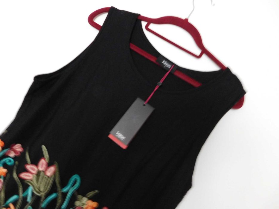 Klass bluzka czarna haft kwiaty 40