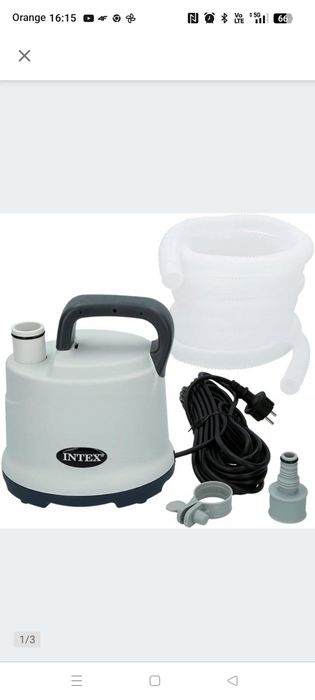 Intex Pompa spustowa do basenu 28606 3595 l/h