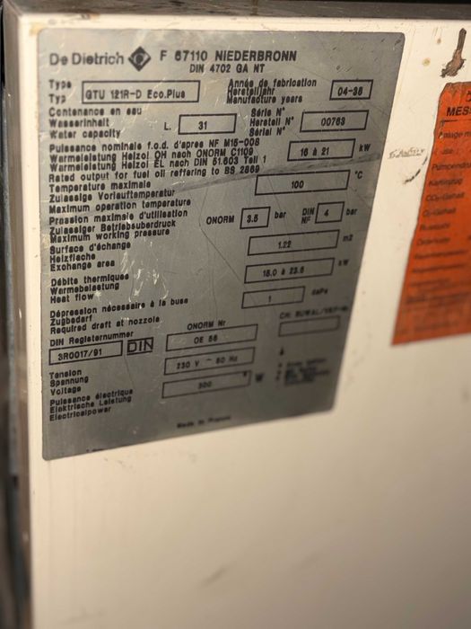 Piec Olejowy De Dietrich