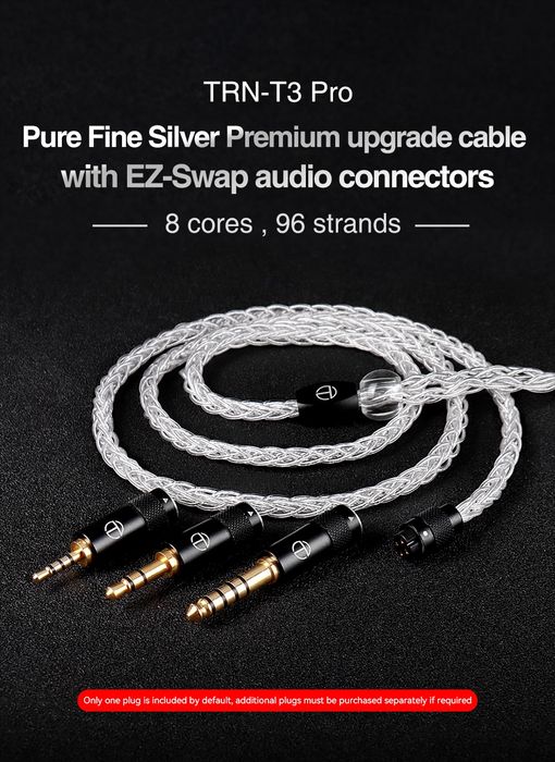 Чистое серебро TRN T3 PRO 8-жильный модульный кабель для наушников