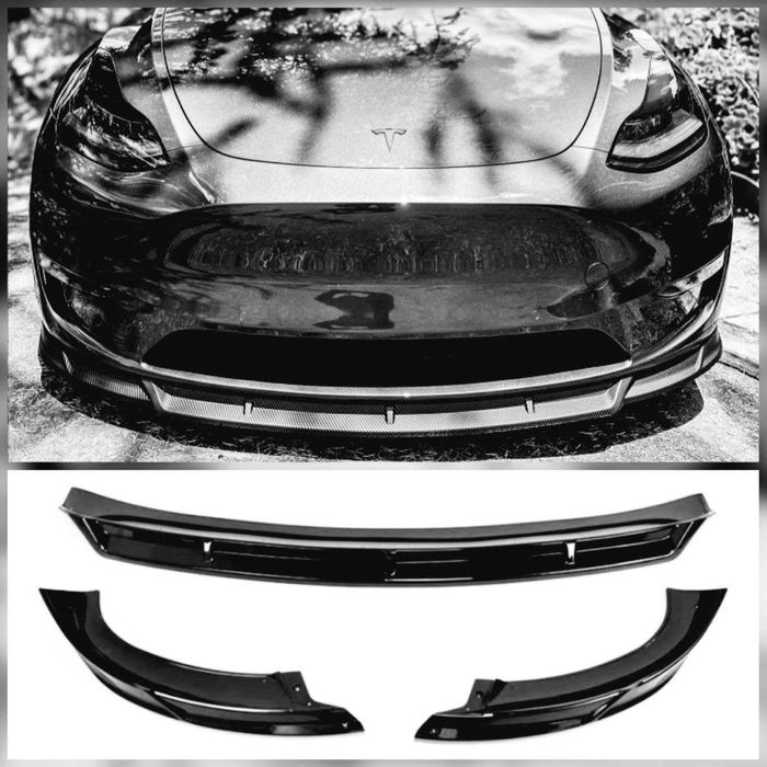 Cплиттер на Tesla Model Y диффузор спойлер зеркала пороги губа сплiтер