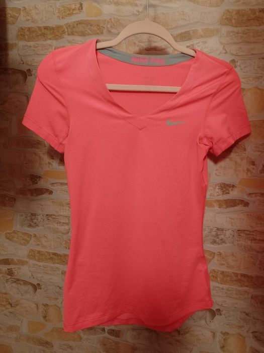 (36/S) NIKE/ Różowa, neonowa bluzka Top fitness z Londynu