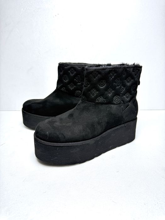 Botki platforma czarne Guess JILA ocieplane zimowe r. 38