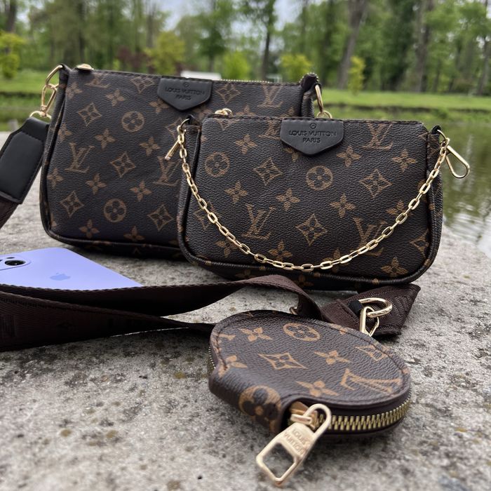 Хіт! Сумка Louis Vuitton 3 в 1 (Multi Pochette) / Базова кросбоді / Луі Вітон / Monogram / клатч
