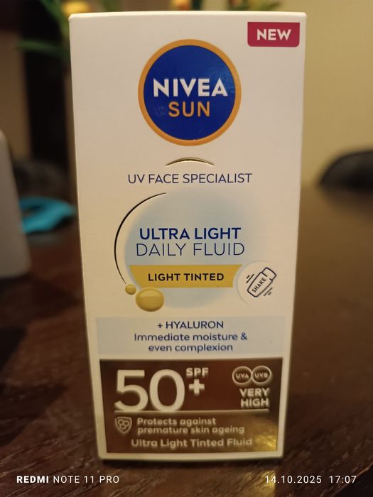 Nivea sun spf 50 fluid light tinted