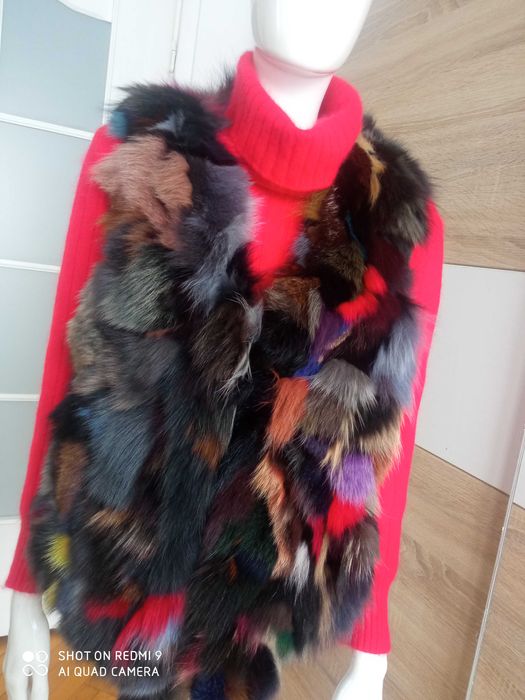 Kamizelka z naturalnego futra lisa