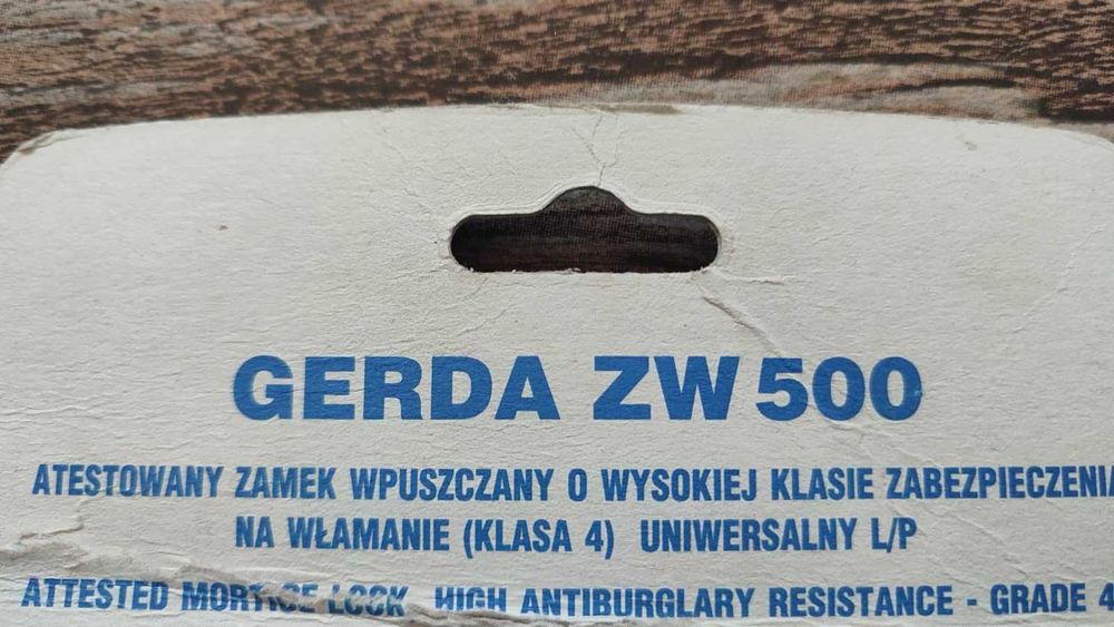 Zamek wpuszczany GERDA ZW500 na wkładkę - certyfikowany klasa 4