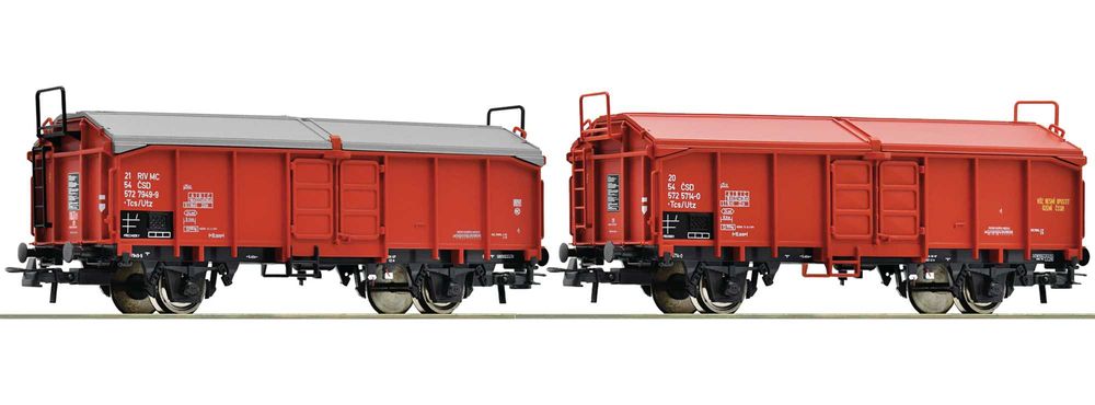 Roco 77040 - Zestaw 2 wagonów towarowych krytych, CSD, epoka IV, H0