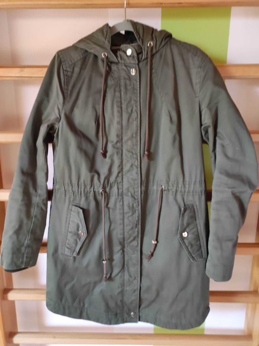Parka, kurtka długa damska , khaki , rozmiar 38, H&M Divided .