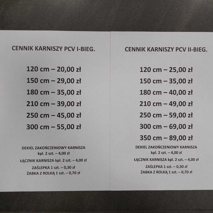 Karnisz PCV biały Produkt Polski - szeroka oferta