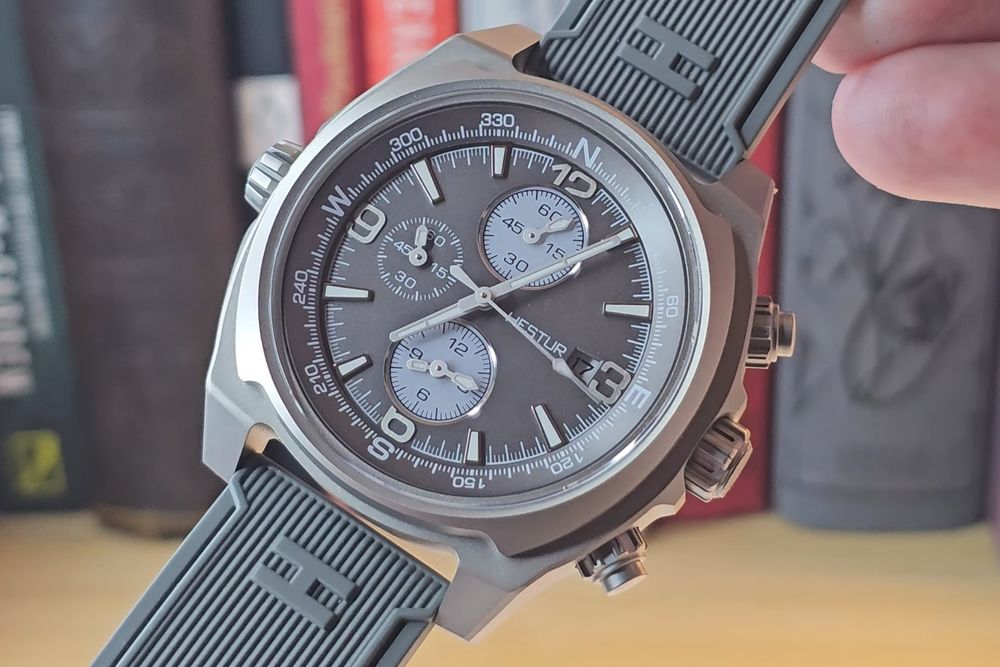 Hestur HT8008 45мм сонячний хронограф будильник зелений
